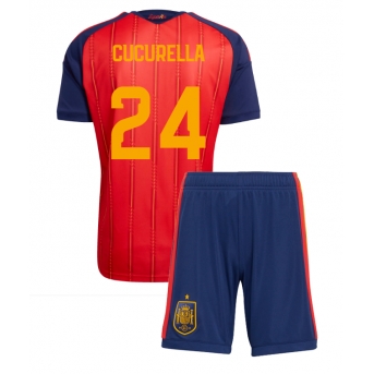 Billige Fotballdrakt Spania Marc Cucurella #24 Replika Hjemmedraktsett Barn VM 2026 Kortermet (med bukser)
